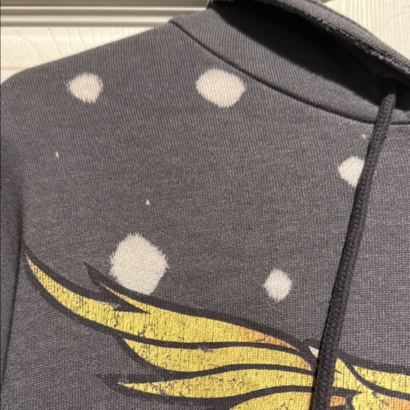 Gray Bon Jovi Graphic Hoodie bleached retro size M Buckle Brand - Picture 5 of 6